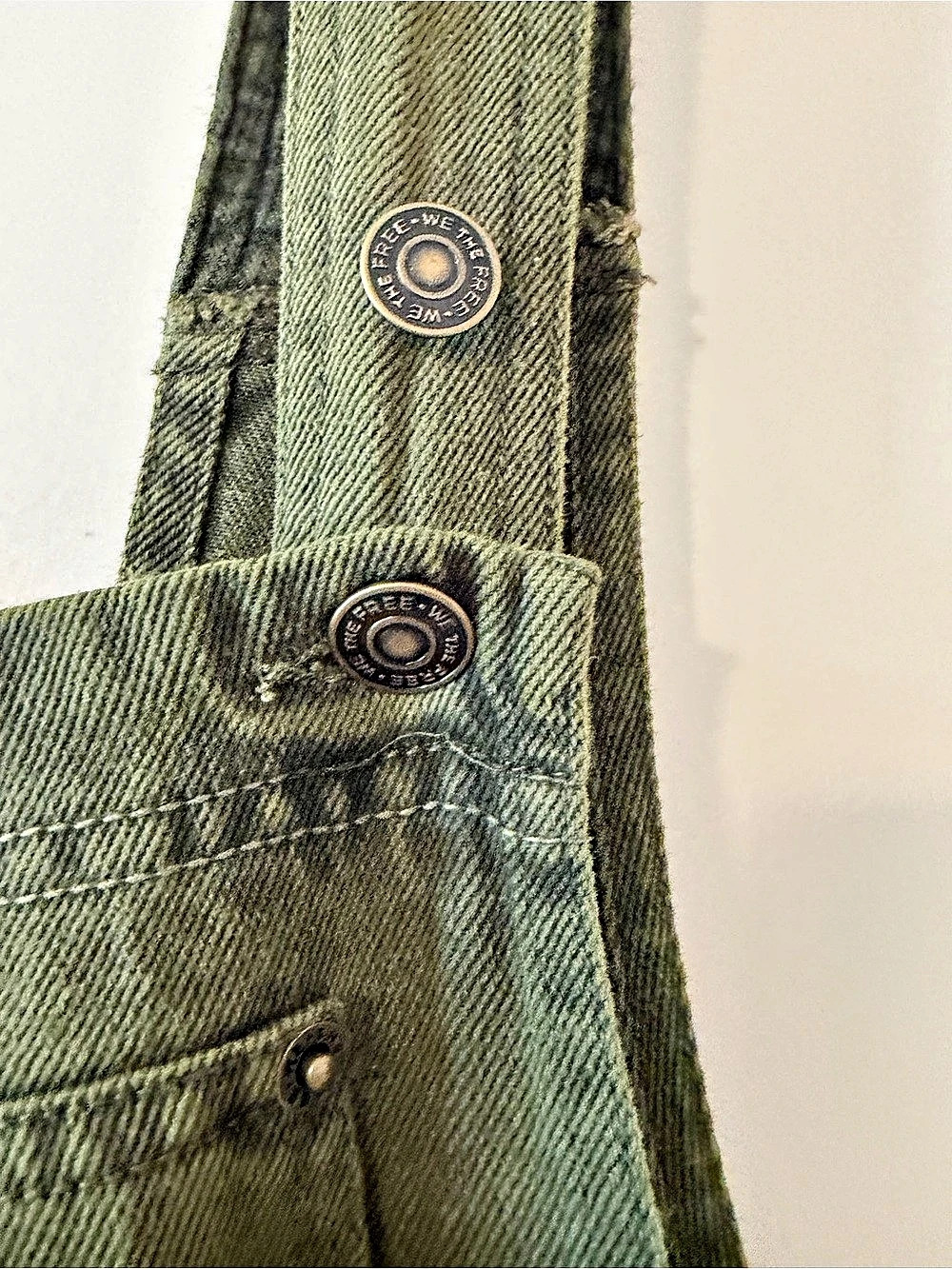 Free People - We the Free - Just in Time Overalls - Army Green S NWT - Picture 8 of 15